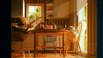 Breakfast of champions, Sci Fi, robot, kitchen, animated character, breakfast HD wallpaper