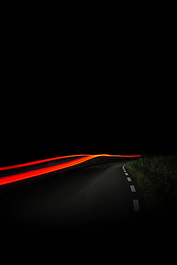 Night, Dark, Shine, Light, Road, Long Exposure, Line HD phone wallpaper