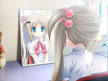 You looks Fabulous, mirror, sweet, ribbon, cute, girl, long hair, nice, anime girl, kawaii, reflection, anime, pretty, lovely, female HD wallpaper