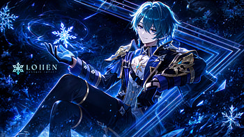 Lohen: Azure Frost — Genshin Impact, Lohen (Genshin Impact), Blue Hair, Crystal HD wallpaper