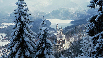 Winter, Nature, Sky, Snow, City, Lock, Forest HD wallpaper