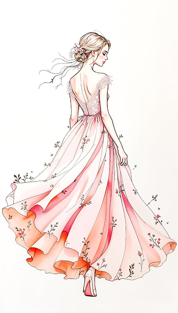 Elegant Pink Dress for Your , pink dress, dress, fashion, illustration HD phone wallpaper