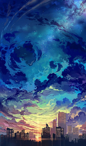 Cartoon Skyline, Anime city, Travel adventures, Vibrant colors HD phone wallpaper
