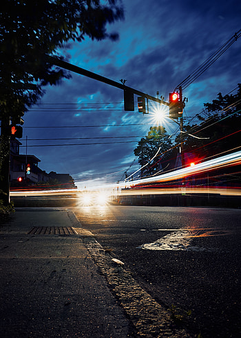 Lights, Shine, Light, Miscellanea, Miscellaneous, Road, Asphalt, Headlights, Street HD phone wallpaper