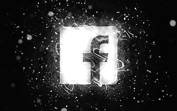 Facebook white logo, , white neon lights, creative, black abstract background, Facebook logo, social network, Facebook HD wallpaper