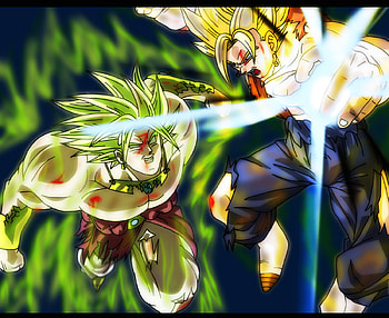 Vegetto vs Broly, dbgt, goten, gohan, dragon ball z, dbz, db, vegetto, goku, broly, vegeta, fusions, trunks HD wallpaper
