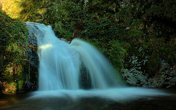 Nature, Stones, Waterfall, Greens, Shadow HD wallpaper