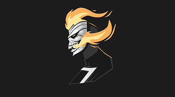 Ghost Rider Minimalism, ghost-rider, artwork, artstation, artist, superheroes, minimalism HD wallpaper