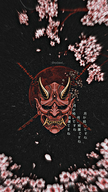 Hannya, red, art HD phone wallpaper