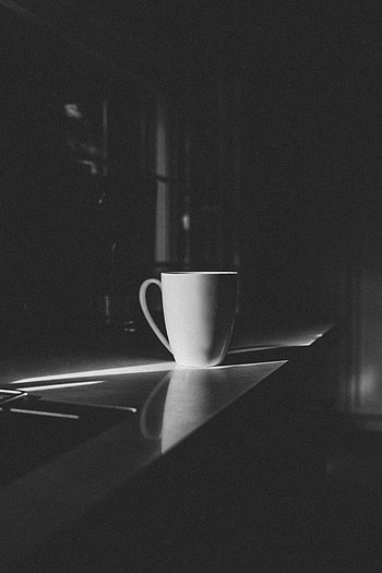 Cup, Bw, Chb, Table, Mug HD phone wallpaper