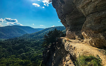 Buffalo National River Wilderness, Arkansas, trees, clouds, sky, forest, rocks, mountains, usa HD wallpaper