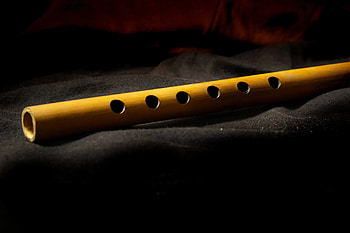 Bamboo flute on black, Striking , Melodious notes, Musical enchantment HD wallpaper