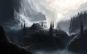 remote cabin, architecture, fun, house, cool, forest HD wallpaper