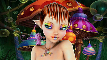small elf, beuty, elf, small, color HD wallpaper