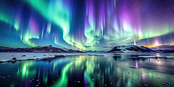 The Northern Lights Dancing Over A Frozen Lake, nature, northern-lights, lake, artist, artwork, digital-art, deviantart HD wallpaper