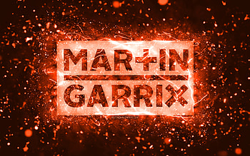Martin Garrix orange logo, , dutch DJs, orange neon lights, creative, orange abstract background, Martijn Gerard Garritsen, Martin Garrix logo, music stars, Martin Garrix HD wallpaper