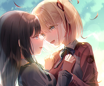Chisato Nishikigi & Takina Inoue, Takina Inoue, Chisato Nishikigi, Anime, Lycoris Recoil HD wallpaper