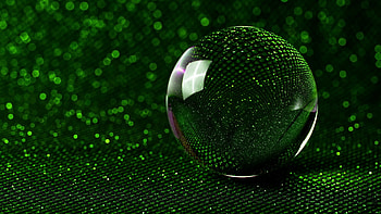 Glitter other, Sphere 3D glass, Ball green glitter HD wallpaper