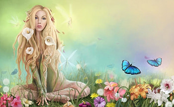 Spring Fairy, softness, colorful, fairy, digital, butterflues, pretty, pastel colors, flowers, Spring HD wallpaper