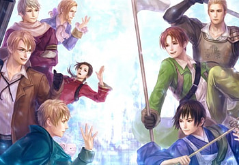 Allies vs. Axis, aph, allied forces aph, anime, axis powers aph, group, hetalia, short hair, hetalia axis powers, scarf, manga, male HD wallpaper