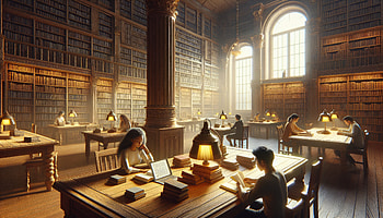 Studious Ambiance - Students in Library, Student, Study, library, book, reading HD wallpaper