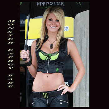 Monster Babe, sexy, babe, blond, pit babe, monster, energy HD wallpaper