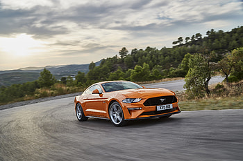 Ford Mustang GT, orange, muscle car HD wallpaper