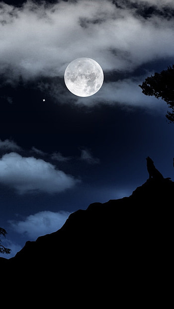 Moon, Smoky Clouds HD phone wallpaper