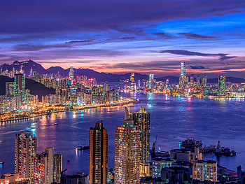 Cities, Sea, Architecture, Building, Lights, Night City HD wallpaper
