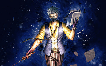 Hanzo Insidious Tutor, , blue neon lights, Mobile Legends, creative, Legend Skin, Bendetta Guide, Hanzo Insidious Tutor Mobile Legends, Hanzo Insidious Tutor Skin, Hanzo Mobile Legends HD wallpaper