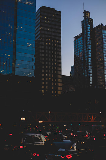 Cities, Auto, City, Lights, Evening, Headlights HD phone wallpaper