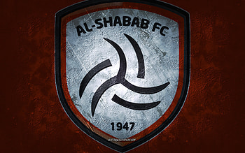 Al Shabab FC, Saudi Arabian football team, orange background, Al Shabab FC logo, grunge art, Saudi Pro League, Riyadh, football, Saudi Arabia, Al Shabab FC emblem HD wallpaper