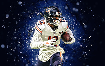 Allen Robinson, , wide receiver, Chicago Bears, american football, Allen Bernard Robinson II, NFL, blue neon lights, Allen Robinson Chicago Bears, Allen Robinson HD wallpaper