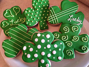 Cookies, sweet, clover, green, dessert, cookie, st patrick, food, trifoi HD wallpaper
