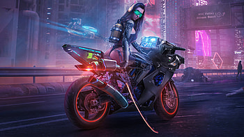 Cyborg Rider Biker , cyborg, biker, scifi, artist, artwork, digital-art HD wallpaper