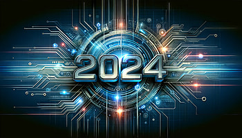 2024 Futuristic Circuit Board, 2024, New Year 2024 HD wallpaper