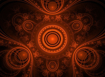 Red ornate, fractal, red HD wallpaper