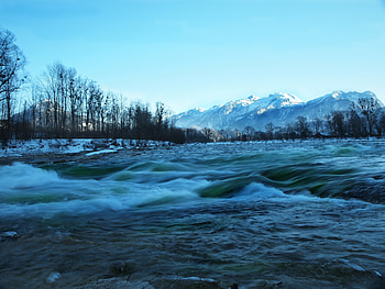 Nature, Rivers, Trees, Mountains, Flow HD wallpaper