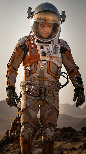 Matt Damon, The Martian, Best movies, 2015 HD phone wallpaper