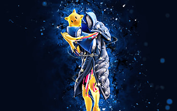 Pillow Slumber, , blue neon lights, Fortnite Battle Royale, Fortnite characters, Pillow Slumber Skin, Fortnite, Pillow Slumber Fortnite HD wallpaper