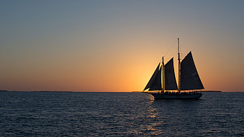 Ship Sail On Ocean Silhouette Background Silhouette Background HD wallpaper