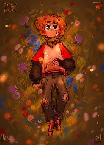 Grass || Tommy, orange, people_in_nature, art, mcyt, warm, tommyinnit, cute, dsmp, thinking HD phone wallpaper