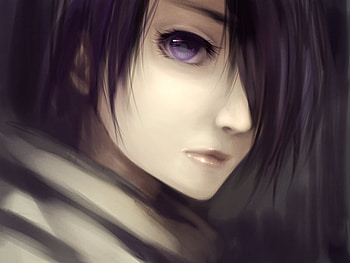 Purple eyes, girl, anime, manga HD wallpaper