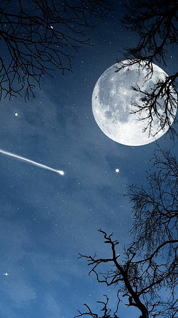 Moon romance, Moon graphy, Lunar beauty, Night sky HD phone wallpaper
