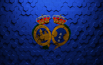 Flag of Huelva, honeycomb art, Huelva hexagons flag, Huelva 3d hexagons art, Huelva flag HD wallpaper