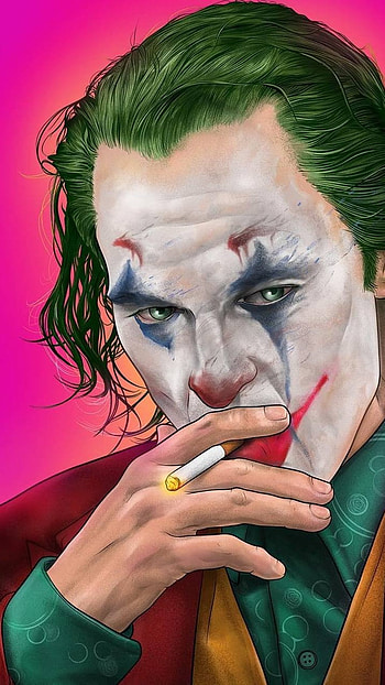 Joker Smoking, Joker, Painting HD phone wallpaper