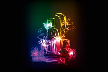 Neon Xmas, colors, gifts, neon, christmas HD wallpaper