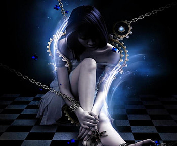 Help Me Please, chained, spider, girl, lonely, dark HD wallpaper