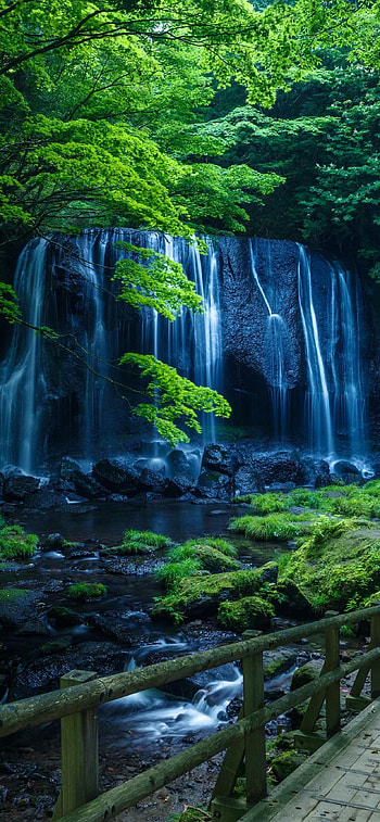 Refreshing water flows, Natural wonder, Majestic cascade, Captivating beauty HD phone wallpaper