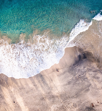 Summer, soft sea waves, beach, aerial view HD phone wallpaper